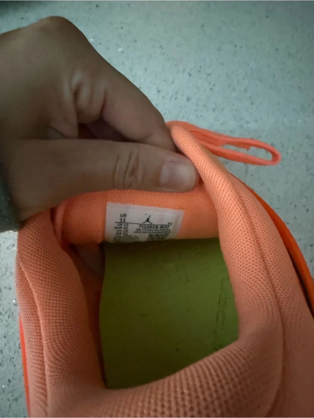 Jordan Men's Neon Orange Athletic Sneakers with Green Accents